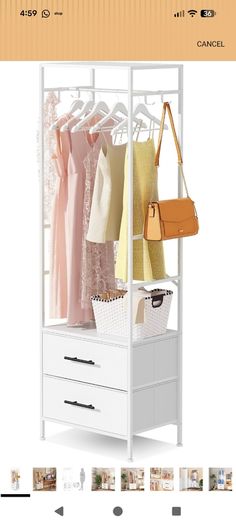 small wardrobe/hanging rail