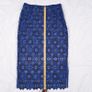 Sandro Royal Blue & Navy Floral Guipure Crochet Lace Midi Pencil Skirt 8UK/36EU Image 8