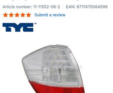 Honda Fit rear passenger light