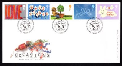 2002 Great Britain Greetings Stamps Commemorative Stamps Royal Mail Addressed First Day Cover (FDC)