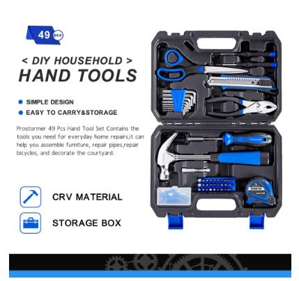 49Pcs Tools Set Household Tool Box herramientas Screwdriver Knife Hammer Woodworking Hand Car Repair