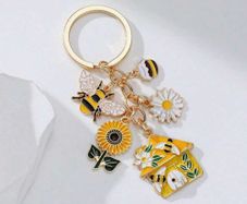 Cheerful Bee-Themed Enamel Keychain - Brand New & Unique Gift