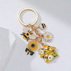 Cheerful Bee-Themed Enamel Keychain - Brand New & Unique Gift