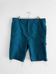 Pre Owned Dunnes Stores Mens Teal Utility Cargo Shorts