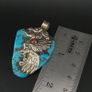 Vintage Silver Bird & Flower Desgin Turqouise Pendant Image 9