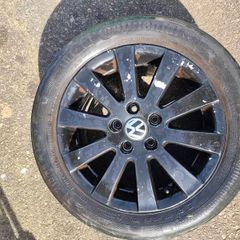 Volkswagen alloy good for spare tires!   the tires need replacement,so that's price !