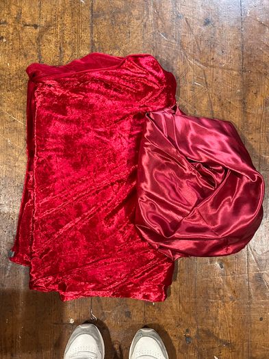 Red, Gold & Warm-Tone Satin/Velvet Fabric Bundle
