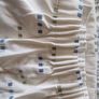 cream heavy curtains with ble & green pattern Image 4