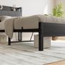 3ft Single Bed Frame with Storage Headboard,Heavy Duty Metal Upholstered Platform Bed Frame,Mattress Foundation/Strong Steel Slat Support/Under-bed Storage/Easy Assembly/Black Image 4
