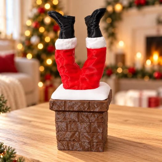 Santa Stuck in the Chimney Christmas Decoration 3D