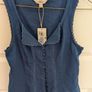 Marks and Spencer navy linen top Image 2