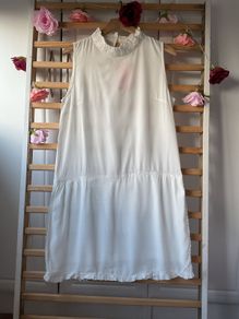 dress Bnwt grace & mila dress size medium high neck white with silver detail
