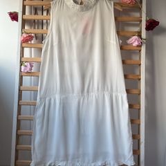 dress Bnwt grace & mila dress size medium high neck white with silver detail