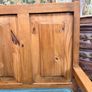 Vintage Mexican Pine High Back Bench with Storage Image 4