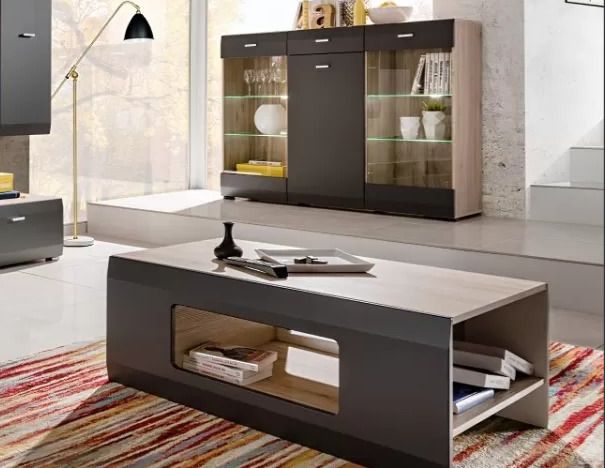 Modern Coffee Table With Storage Bicolour