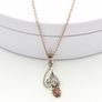 Vintage Sterling Silver Carnelian Flower Necklace Image 6