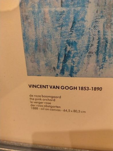 Large framed print of "The Pink Orchard" by van Gogh
