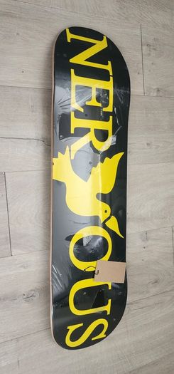 Nervous Brand New RRP50Eur Sp21 Classic Skateboard Deck - Black/Yellow - 8.0