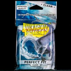1x Pack of 100 Dragon Shield Clear Perfect Fit Sleeves Standard Trading Cards Pokemon MTG Lorcana