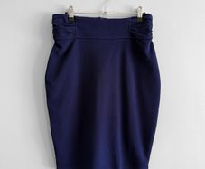 New Emery Rose Navy Blue High-Waisted Pencil Skirt