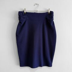 New Emery Rose Navy Blue High-Waisted Pencil Skirt