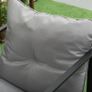 Garden Furniture Set, 1 Glass Table, 2 Armchairs, 1 Sofa, Weather-Resistant, 114cm x 70cm x 67cm, Gray + Black Image 7