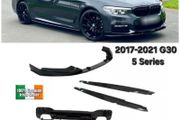 For Bmw G30 G31 5 Series Full Body Kit Gloss Black Front Lip Diffuser Spoiler M Sport 2017- 2021