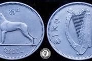 [#701] - Ireland 1961 | 6 Pence | Wolfhound | KM.13a