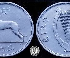 [#701] - Ireland 1961 | 6 Pence | Wolfhound | KM.13a