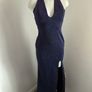 Worn once. So Amazing Size 8 Lurex purple navy pink sparkle dress with kick pleat Image 3