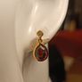 Gold Plated Sterling Silver Nebula Quartz Pear Drop Earrings Image 8