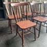 A set of 6 Victorian painted Elm stick back kitchen chairs. Image 2