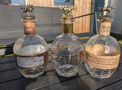 Empty Blanton's Bourbon Whiskey Bottles
