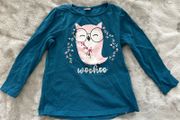 Long sleeved top with an owl, 122cm, 6-7 years