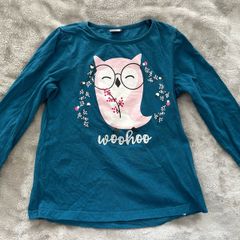 Long sleeved top with an owl, 122cm, 6-7 years