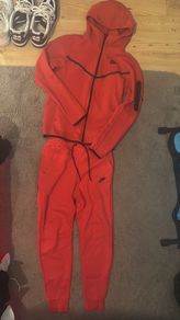 Men's nike tech fleece tracksuit red size xs