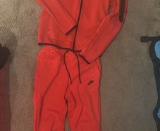 Men's nike tech fleece tracksuit red size xs