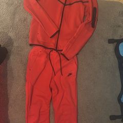 Men's nike tech fleece tracksuit red size xs