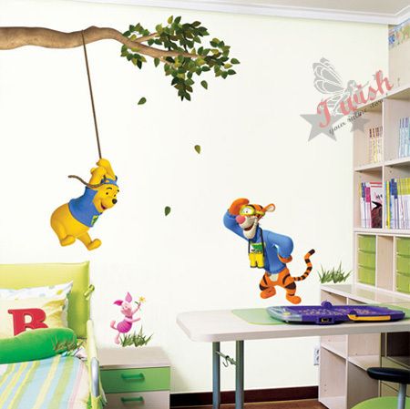 Winnie The Pooh Swing Wall Stickers Decal for Children's Room