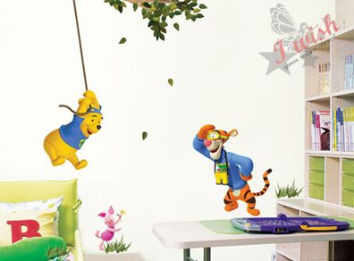 Winnie The Pooh Swing Wall Stickers Decal for Children's Room