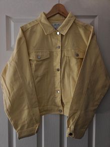 denim jacket Denim Co. Pastel Yellow Denim Jacket - Size Large