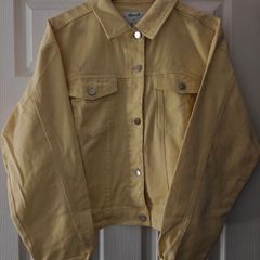 denim jacket Denim Co. Pastel Yellow Denim Jacket - Size Large