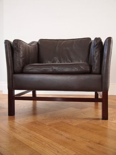 Georg Thams for Grant Mobelfabrik Mid Century Modern Danish Leather Armchair Vintage 1960s