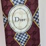 Christian Dior Monsieur Tie Burgundy Silk Geometric Handmade Designer Image 5