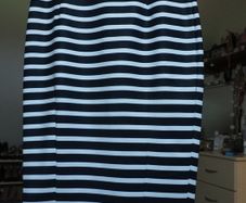 Navy and white stripe skirt
