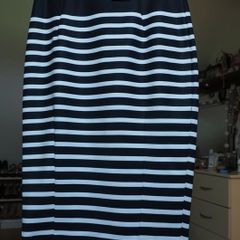Navy and white stripe skirt