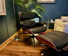 Eames Style ArmChair and matching Ottoman Stool