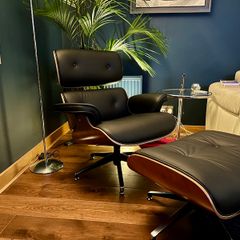 Eames Style ArmChair and matching Ottoman Stool