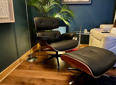 Eames Style ArmChair and matching Ottoman Stool