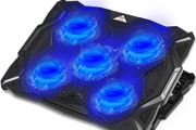 Laptop Cooling Pad 5 Quiet Fans Laptop Cooler, Support Up to 17.3 Inch Heavy Duty Notebook, Gaming Laptop Cooling Stand with LED Light for Gaming, Office, Work from Home MULTIPLE COLOURS AVAILABLE (FREE POSTAGE)